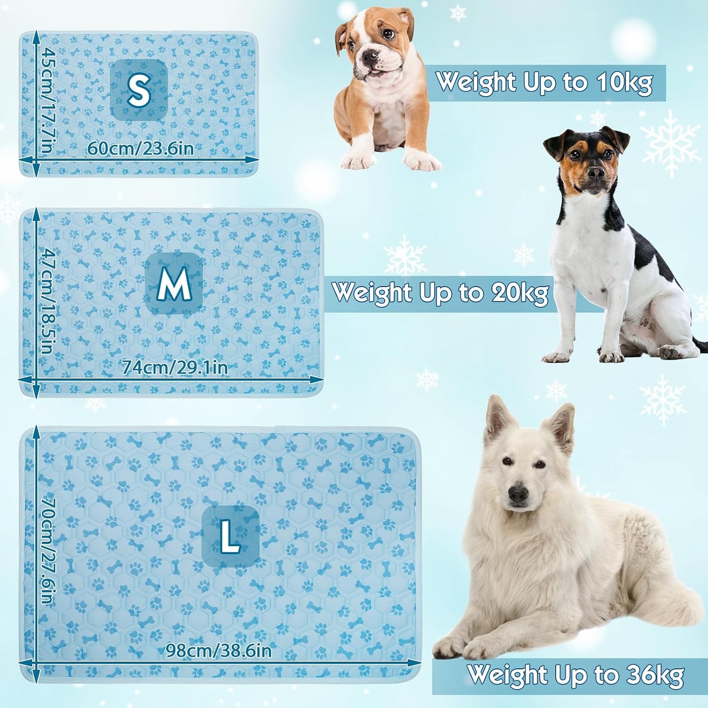 Cooling Mat for Dogs, Q-Max 0.5 Dog Cooling Pad | Lightweight Portable, Non-Toxic Washable, Ideal for Pet Bed, Crate & Car to Relieve Summer Heat