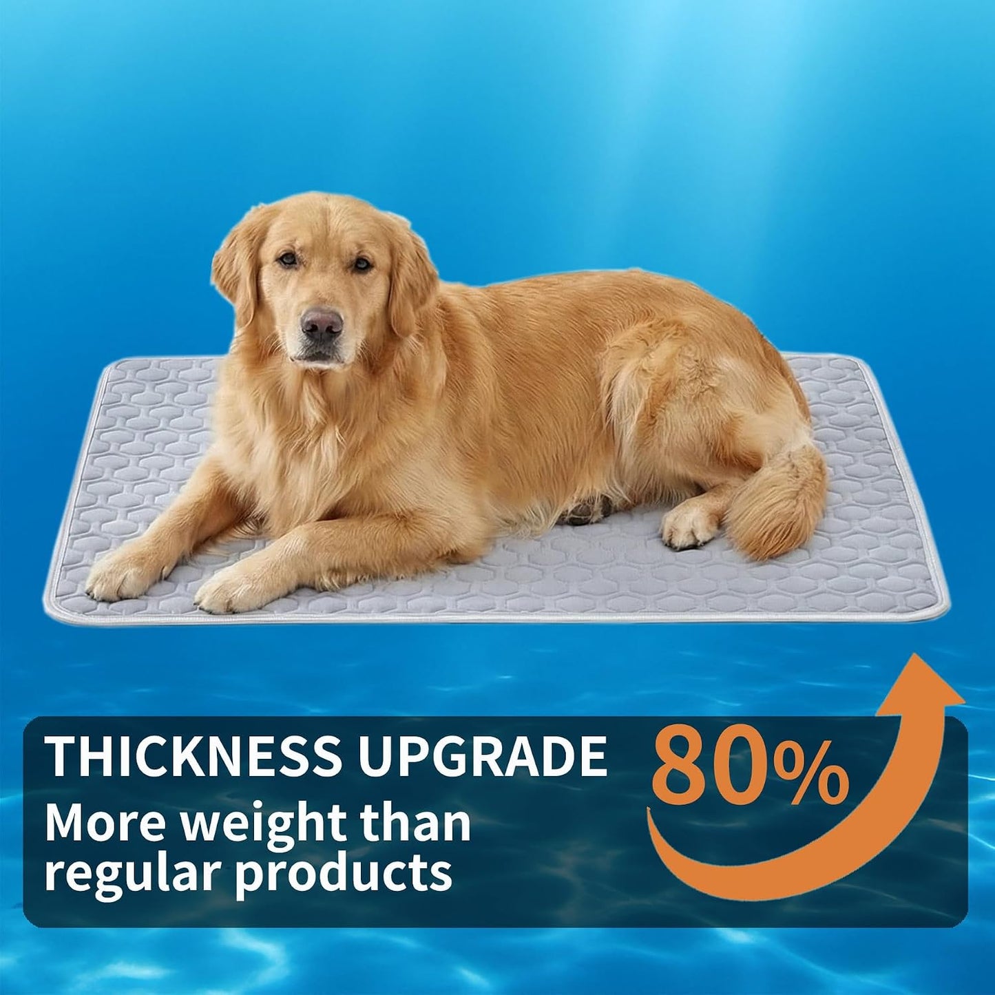 Pet Cooling Mat for Dogs Thick Soft Washable Dog Cooling Mat Indoor Upgrade Waterproof Non-Slip Self Cooling Pad for Dog and Cat (Grey, 19'' X 24'' Small)