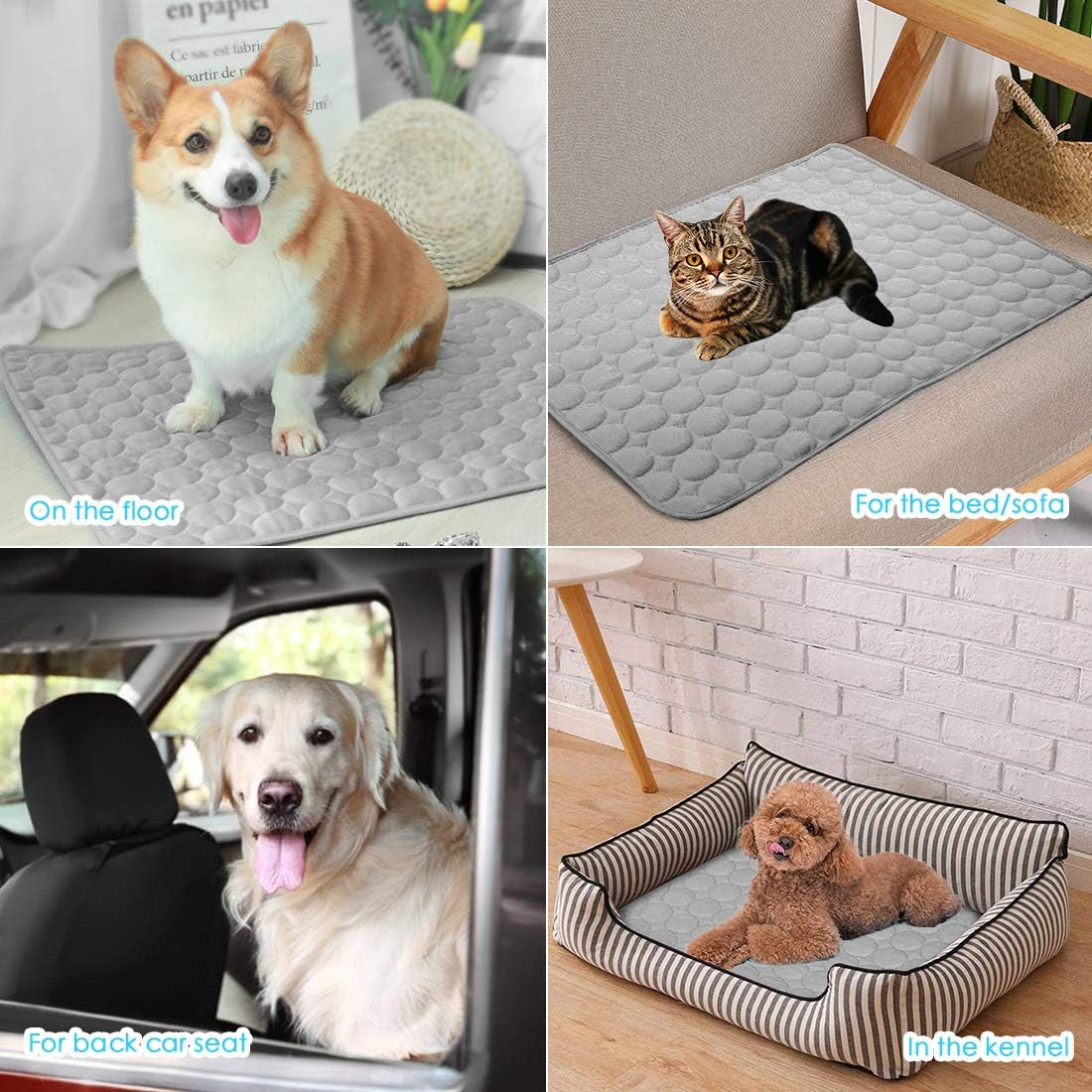 Dog Cooling Mat,Upgraded Arc-Chill Non-Slip Washable Cool Pad | Cooling Mat for Dogs Q-Max 0.4 Breathable Washable,Foldable,Suit for Indoor Outdoor Summer Use for Cats Dogs