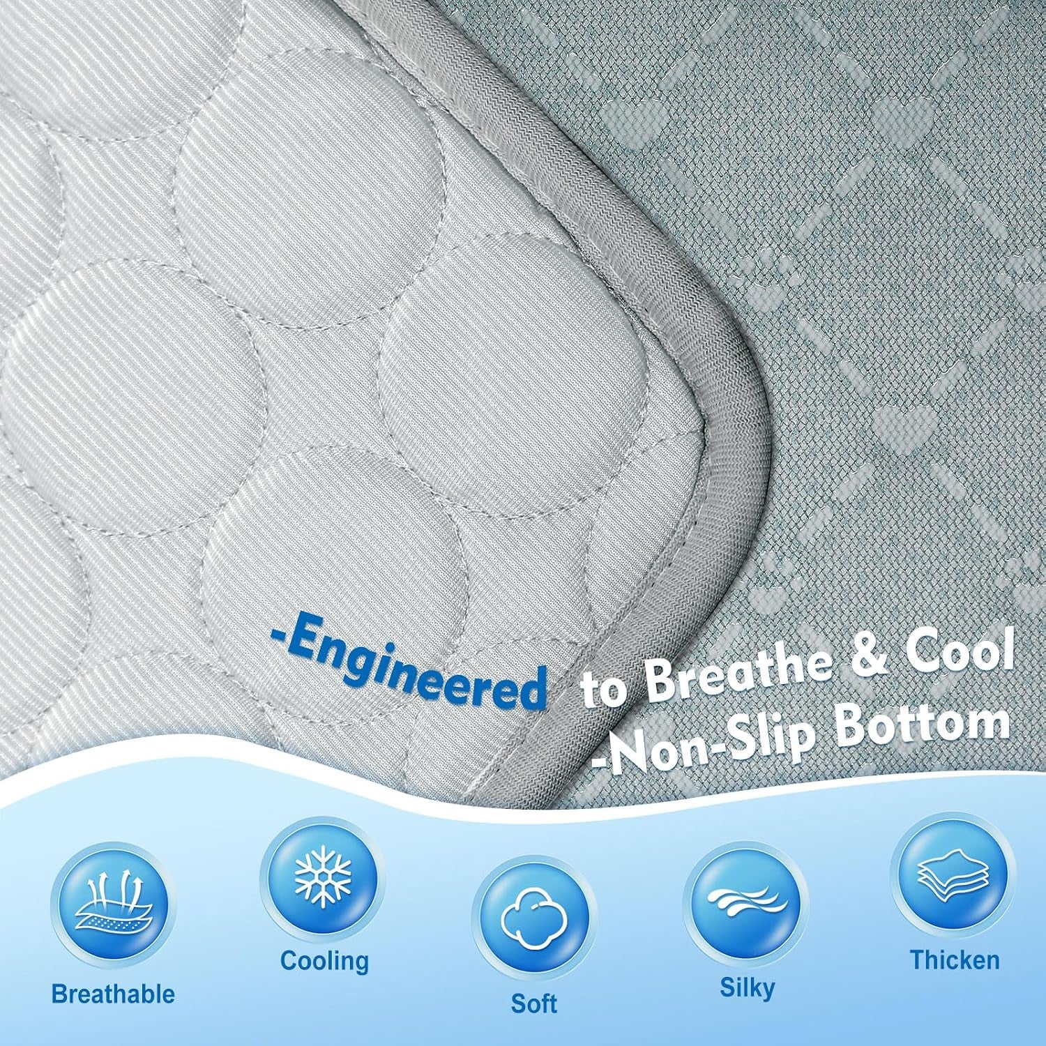 Dog Cooling Mat,Upgraded Arc-Chill Non-Slip Washable Cool Pad | Cooling Mat for Dogs Q-Max 0.4 Breathable Washable,Foldable,Suit for Indoor Outdoor Summer Use for Cats Dogs
