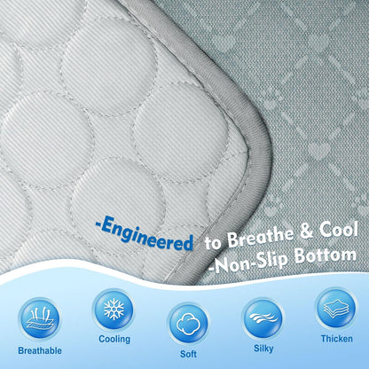 Dog Cooling Mat,Upgraded Arc-Chill Non-Slip Washable Cool Pad | Cooling Mat for Dogs Q-Max 0.4 Breathable Washable,Foldable,Suit for Indoor Outdoor Summer Use for Cats Dogs