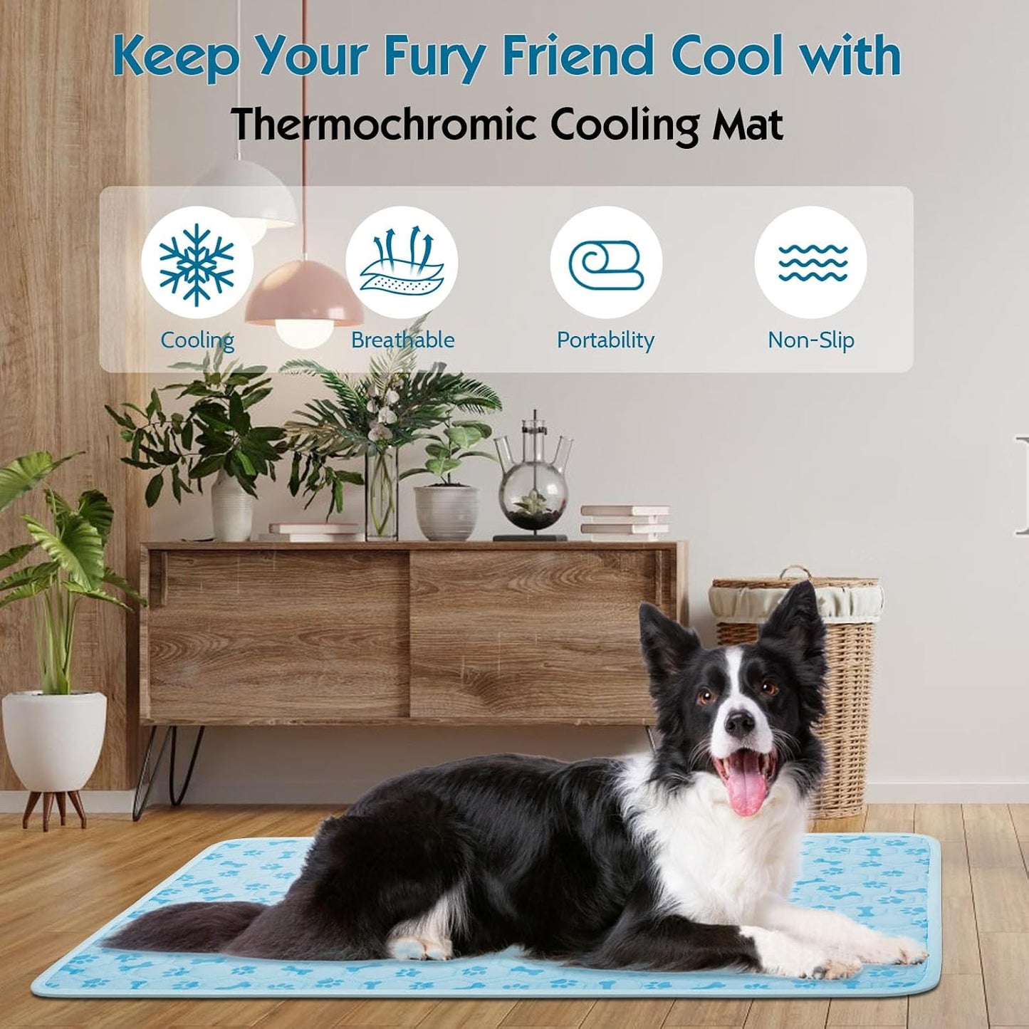 Cooling Mat for Dogs, Q-Max 0.5 Dog Cooling Pad | Lightweight Portable, Non-Toxic Washable, Ideal for Pet Bed, Crate & Car to Relieve Summer Heat