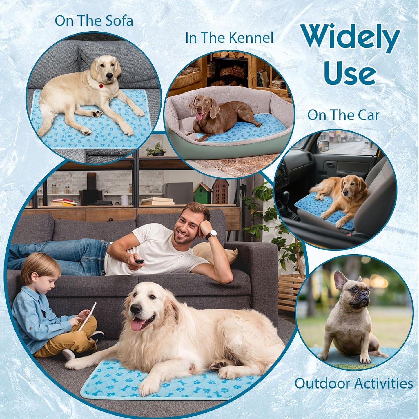 Cooling Mat for Dogs, Q-Max 0.5 Dog Cooling Pad | Lightweight Portable, Non-Toxic Washable, Ideal for Pet Bed, Crate & Car to Relieve Summer Heat