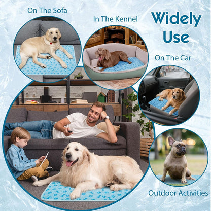 Cooling Mat for Dogs, Q-Max 0.5 Dog Cooling Pad | Lightweight Portable, Non-Toxic Washable, Ideal for Pet Bed, Crate & Car to Relieve Summer Heat
